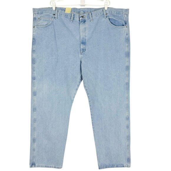 Wrangler Men's Rugged Wear Relaxed Straight Light Blue Denim Jeans Size 54x32 NW - Picture 1 of 12